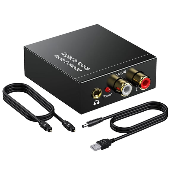 Optical Coaxial Toslink Digital to Analog Audio Converter Adapter RCA 3.5mm L/R