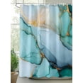 thumbnail image 2 of Fsddascl Turquoise Marble Shower Curtain Set - Long 72" x 84" Washable Bathtub Curtain with 12 Hooks, Farmhouse Abstract Ombre Texture Waterproof Fabric Stall Shower Curtains for Bathroom/Bathtub, 2 of 6