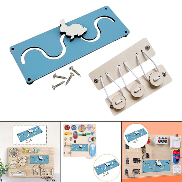 Tablero Sensorial, Piezas de Juguete, Material Didáctico, Material de Tablero Ocupado para Guardería Preescolar+Juegos de Mesa Ocupados de Madera Romp EstiloI Hugo Junta de niños ocupados
