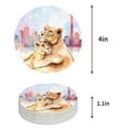thumbnail image 1 of FMSHPON Merry Christmas Santa Claus Set of 6 Round Coaster for Drinks, Absorbent Ceramic Stone Coasters Cup Mat with Cork Base for Home Kitchen Room Coffee Table Bar Decor, 1 of 6