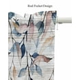 thumbnail image 5 of Farmhouse Wood Leaves Linen Curtain Valance for Bedroom/Bathroom/Kitchen/Office/Living/Dining Room Windows,Blue Eucalyptus Leaves Rod Pocket Topper Drapes Decorative Cafe Drapery Panel 42x12, 5 of 6