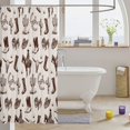 thumbnail image 3 of Manfei Rustic Western Cowboy Shower Curtain 72Wx84L,Vintage Cactus Horseshoe Bathroom Shower Curtain,Cream Brown, 3 of 6