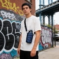 thumbnail image 4 of Insulated Down Bottle Sleeve, Multi-Functional Protective Carrier With Adjustable Strap and Zipper Pocket, for Outdoor Hiking and Commuting, Dark Blue, 4 of 6