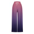 thumbnail image 5 of Lenpel Palazzo Pants for Women Plus Size Elastic High Waisted Drawstring Gradient Wide Leg Pants Baggy Casual Beach Trousers, 5 of 6