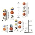 thumbnail image 3 of ROZYARD Football Stand Rolling Ball Vertical Display Rack for Bedroom,Living Room,Garage, 3 of 20