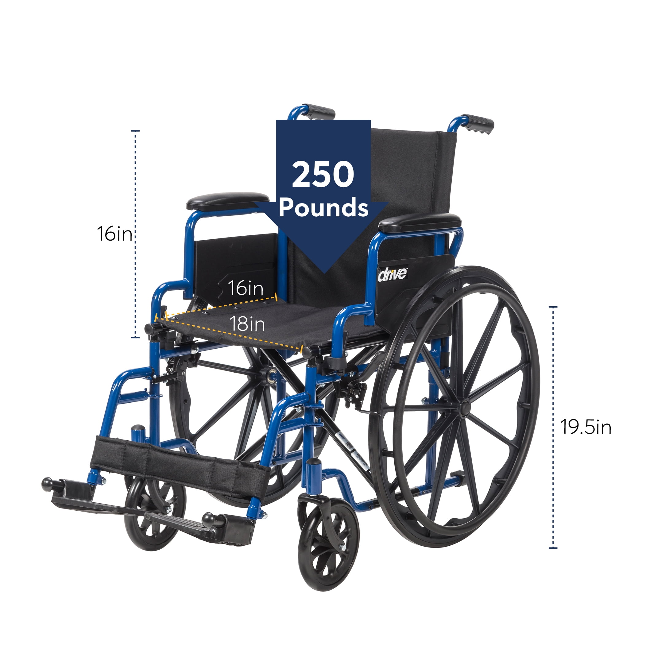 [:fr]Chaise roulante blue Streak par Drive Medical[:en]Blue streak  wheelchair by Drive Medical[:]