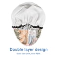 thumbnail image 4 of Shower Caps,Pioneer Flower Floral Print Pattern Waterproof Shower Cap for Women 4 Pieces,Double Reusable Hair Cover for Shower PEVA Elastic Stretch Hem, 4 of 7