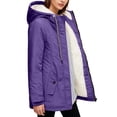 thumbnail image 2 of KANG Fleece Lined Hooded Jacket Windproof Outdoor Softshell Coat For Fall Winter Casual Warm ComfortPurpleXL, 2 of 5