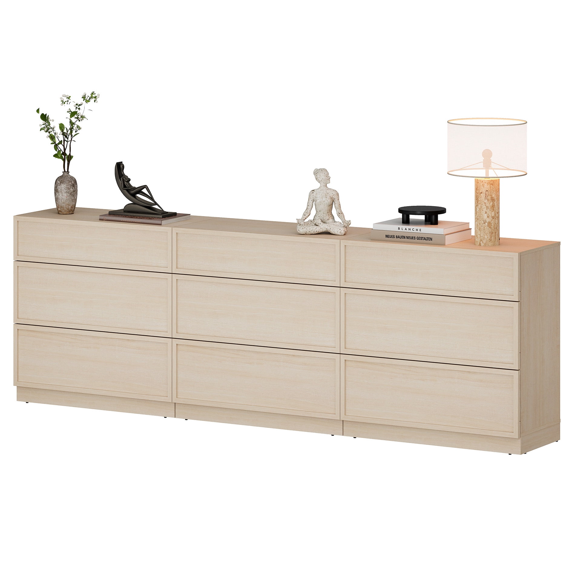 94.5" Modern Sideboard Buffet Cabinet with 9 Drawers, Multifunctional Sideboard with Large Storage and Adjustable Shelf