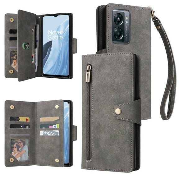 Case for OnePlus Nord N300 5G Magnetic Leather Zipper Wallet Cover Card Holder