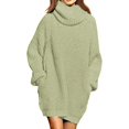 thumbnail image 1 of LAICAIW Robe Chandail Longue Ample à Col Roulé Oversize pour Femmes, 1 of 7