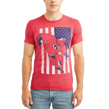 Sleeve Flag Shirt - The Incredibles Men's Flag Short Sleeve Graphic T-Shirt, up to Size 2XL