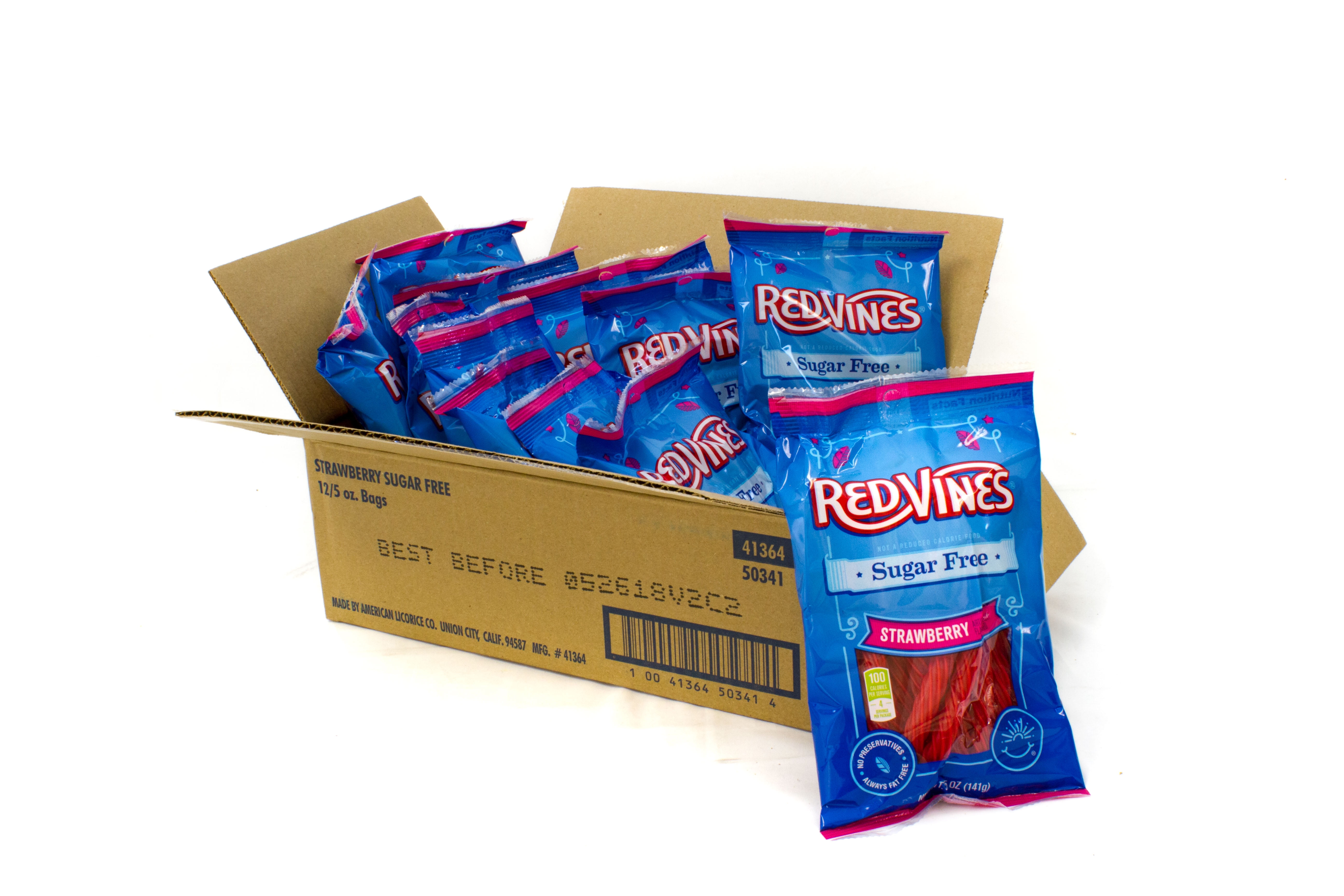 Red Vines Sugar Free Strawberry Twists, 5oz Bag (12 Pack)