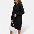 thumbnail image 4 of SUNBS Women Hoodies Dress Hooded Sweatshirts Dress Casual Long Sleeve Tunic Tops Oversized Cloths with Pocket, 4 of 9