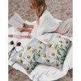 thumbnail image 3 of Outdoor Pillow Covers Throws Watercolor White Daisy Floral,Waterproof Pillow Cases Pack of 2 Pastoral Plant on Farm Wood Grain,Durable Cushion Cover Pillowcase for Patio Balcony Couch Garden, 3 of 7