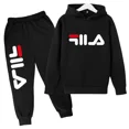thumbnail image 2 of Conjuntos de ropa deportiva para niños de 3 a 14 años, con capucha y pantalones, 2 piezas, tendencia de otoño y primavera, 2 of 5