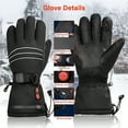 thumbnail image 2 of Heated Gloves for Men Women, 3200mAh Rechargeable Battery 3 Heating Touchscreen Electric Gloves Waterproof Windproof Heated Winter Gloves for Motorcycle Ski L, 2 of 5