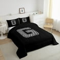 thumbnail image 3 of Feelyou Boys Initial Letter G Bedding Comforter Set, Black Monogrammed A to Z Twin Comforter Sets, Cartoon Theme Reversible Bedding Set, Microfiber Bedroom Decor, 2pcs, 3 of 8