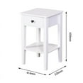 thumbnail image 4 of Living Room Bathroom Table, Modern Wood Storage Night Table Organizer with Drawer, Stylish Bedside Storage Table with Drawer and Open Shelf for Home Bedroom Dorm Room Bedside Kitchen, White, S9313, 4 of 8
