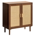thumbnail image 1 of KFFKFF Armoire en Rotin, Armoire de Rangement en Rotin avec 2 Portes Magnétiques et Tablettes Ajustables, Buffet d'Appoint avec Pattes en Bois et Trou pour Cordon d'Alimentation pour Couloir, Kaki, 1 of 9