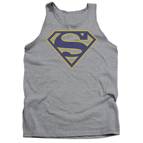 Superman Maize & Blue Shield Adult Tank Top Athletic Heather