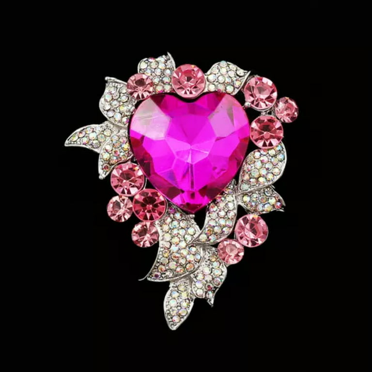 QQTDFG New Fashion Shiny Crystal Rhinestone Love Heart