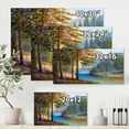thumbnail image 4 of Designart ' Sunrise Glow Through The Pine & Fir Forest ' Lake House Canvas Wall Art Print, 4 of 4
