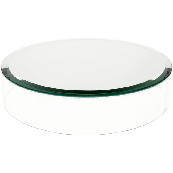 Plymor Clear Acrylic Cylinder Display Riser with Mirror Top, 2" H x 10" D