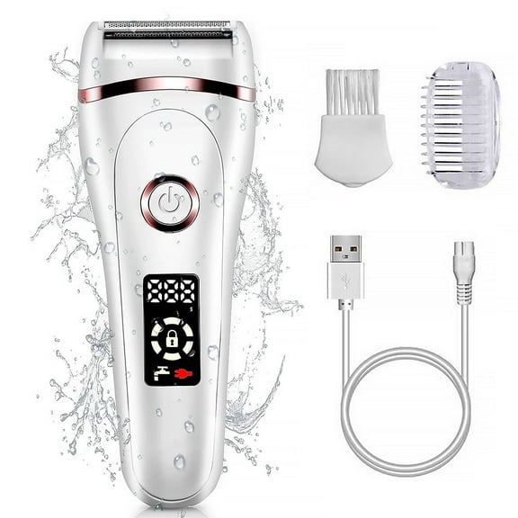 TiokMc Women Electric Shaver, 3-in-1 Rechargeable Hair Removal for Face, Body, Underarms & Bikini, Wet/Dry Cordless Razor with LED Display and Precision Blades