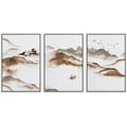 thumbnail image 1 of IDEA4WALL Framed Canvas Print Wall Art Set Pastel Watercolor Foggy Mountain Sea Nature Wilderness Modern Art Decorative Landscape Rustic for Living Room, Bedroom, Office - 24"x36"x3 White, 1 of 5