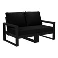 thumbnail image 2 of WestinTrends Montara Outdoor HDPE All-Weather Modern Patio Loveseat with Waterproof Cushions, Black/Black, 2 of 15
