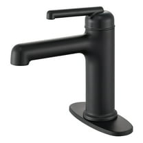 Bathroom Sink Faucets Matte Black, Brass Single Handle Bathroom Faucet with Pop-up Drain & Supply Lines Straight Spout, Widespread Vanity Rv Lavatory Washbasin Faucet 1 or 3 Holes 4.27GPM