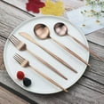 thumbnail image 2 of JASHII Silverware Set, 36 Piece Food Grade Stainless Steel Flatware Set Fork Spoon Knife Utensils for Daily Use and Party, Service for 6 Anti Rust, Safe in Dishwasher (Matte Rose), 2 of 6