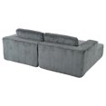 thumbnail image 6 of Modern Corduroy Upholstered Sofa Bed, Double Chaise Lounge Loveseat Couch With Pillows For Living Room Apartment Office, 6 of 13