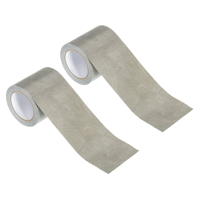 Unique Bargains Ruban de Réparation pour Cuir 2,2 Pieds X 30 Pieds, Patch Texturé Réaliste en Cuir Autocollant, Gris