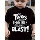 thumbnail image 1 of Camiseta de algodón para niño; ¡LOS DOS NO SON TERRIBLES, YO LO PASO BIEN!; Estampado - Top informal de verano de manga corta y cuello redondo cómodo para jóvenes, 1 of 6