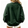 thumbnail image 5 of Women's Crew Neck Sweatshirt Long Sleeve Witch Broom Moon Graphic Pullover Relaxed Fit Casual Fall Halloween Festival Tops Green XXXL, 5 of 6