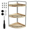 thumbnail image 2 of Corner Shower Caddy Triangle Corner Shower Shelf Wood Corner Shower Organizer Countertop Storage Organizer for Bathroom Kitchen Bedroom, 2 of 8