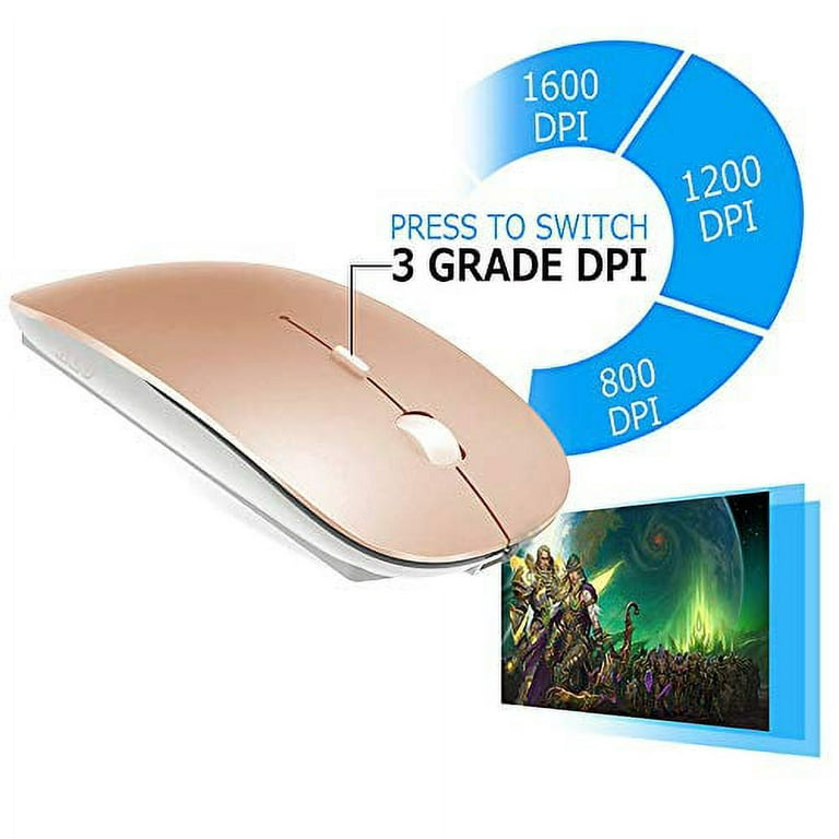 Rechargeable Bluetooth Mouse for MacBook pro/MacBook air/Laptop/iMac/ipad,  Wireless Mouse for MacBook pro MacBook  Air/iMac/Laptop/Notebook/pc(Bluetooth Mouse/Rose Gold) 