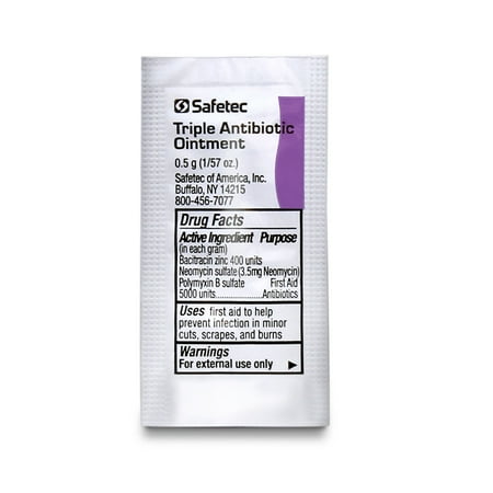 Safetec Triple Antibiotic Ointment .5 g. Pouch (Bulk Package - 2000 pouches/case)