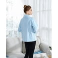 thumbnail image 3 of Loungees Women's Drop Needle Coral Fleece Shawl Collar Button Front Bed Jacket/ Short Robe, 3 of 6