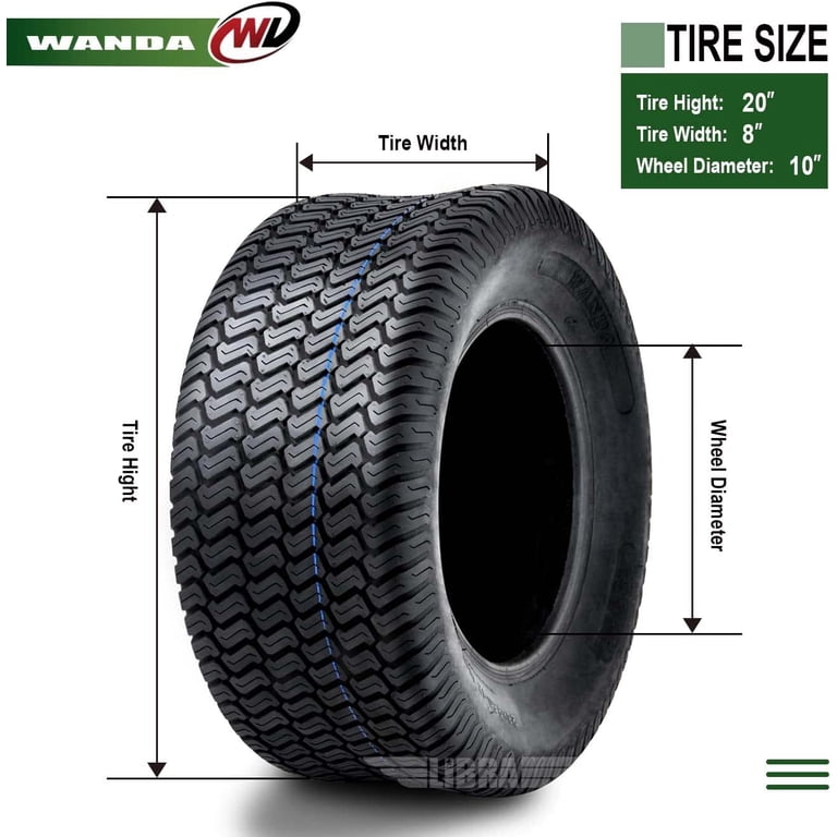 One WANDA 20x8-10 Lawn Mower Cart Turf Tire 4ply 20x8x10 | UK One WANDA 20x8-10 Lawn Mower Cart Turf Tire 4ply 20x8x10 | UK