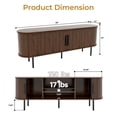 thumbnail image 4 of Ktaxon Mid-Century 58" TV Stand for up to 65" TVs, Wood Entertainment Center with 2 Sliding Tambour Doors,  Modern Television Cabinet with Large Storage & Adjustable Shelf, Walnut, 4 of 10