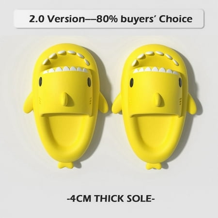 

QWZNDZGR 2022 Summer Men Shark Slippers Cartoon Unisex Slides Men Beach Sandals EVA Bathroom Children Slippers Kids Toddler Couples Shoes