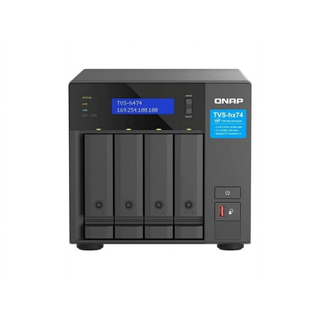 UPC: 0885022024704 | QNAP TVS-h474-PT-8G-US 4 Bay High-Speed Desktop NAS with Intel® Pentium® Gold 2-core CPU  8GB DDR4 Memory  2.5 GbE Networking and PCIe Gen 4 expandability (Diskless) (TVS-h474-PT-8G-US)