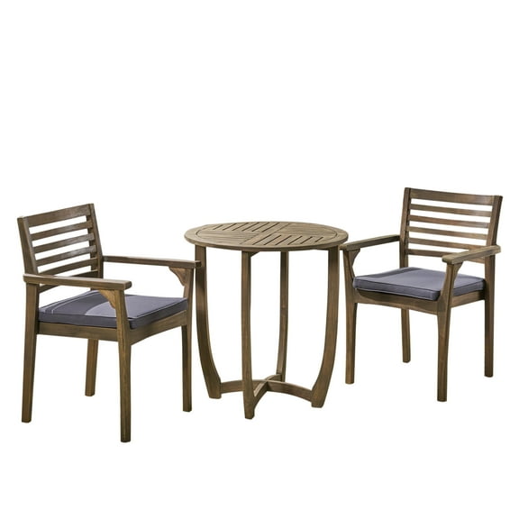 Phoenix Outdoor Acacia Wood 2-Seater Bistro Set with 28" Round Table