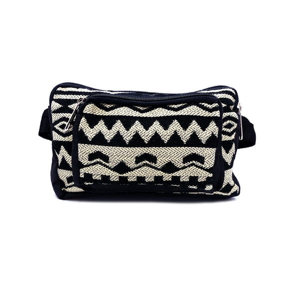 Aztec Tribal Print Pattern Adjustable Buckle Fanny Pack Waist Bag - Handmade Belt Pouch Boho Travel Accessories