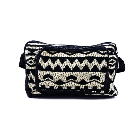 Aztec Tribal Print Pattern Adjustable Buckle Fanny Pack Waist Bag - Handmade Belt Pouch Boho Travel Accessories