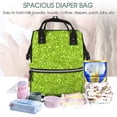 thumbnail image 2 of Ratiio Lime green glitter Mummy Backpack - Waterproof Twill Canvas, Large Capacity Diaper Bag with Multiple Pockets and Adjustable Straps, 2 of 5