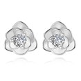 thumbnail image 4 of Pendientes TUNC de flor de rosa en plata de primera ley con baño de oro HIPOALERGÉNICOS, 4 of 4